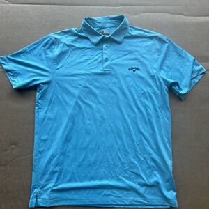Callaway Polo Shirt XLarge Teal Blue Performance Golf Opti Dri Mens